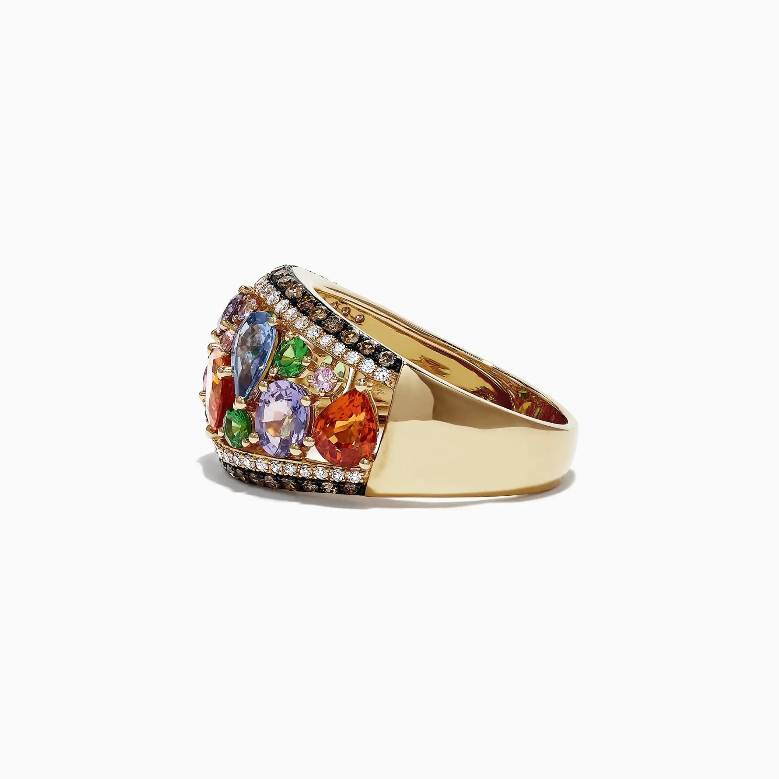 Rings|Effy Jewelry Watercolors 14K Yellow Gold Multi Sapphire u0026 Diamond Ring, 4.00 TCW
