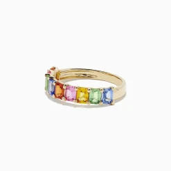 Rings|BH Multi Watercolors 14K Yellow Gold Multi Sapphire Ring, 2.22 TCW