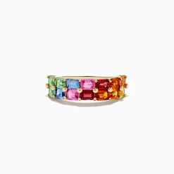Rings|Effy Jewelry Watercolors 14K Yellow Gold Multi Sapphire Ring