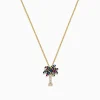 Necklaces & Pendants|Effy Jewelry Watercolors 14K Yellow Gold Multi Sapphire u0026 Diamond Palm Tree Pendant, 0.33 TCW