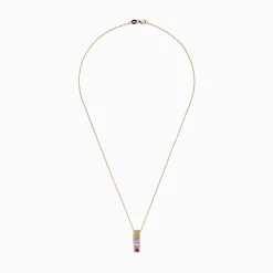 Necklaces & Pendants|Effy Jewelry Watercolors 14K Yellow Gold Multi Sapphire u0026 Diamond Pendant, 1.17 TCW