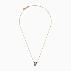 Necklaces & Pendants|Effy Jewelry Watercolors 14K Yellow Gold Multi Sapphire Open Heart Necklace