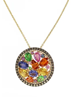 Necklaces & Pendants|Effy Jewelry Watercolors Multi Sapphire u0026 Diamond Pendant, 5.11 TCW